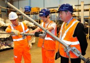 Norman visits railway interns in Coatbridge